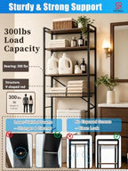 Easy Installation Over The Toilet Storage Cabinet, 4-Tier 3-Screw Quick Install Bathroom Organizer, No Handyman Required, Laser Welding, eco-Friendly Paint Coating.(Vintage Brown/Black) - Image 6