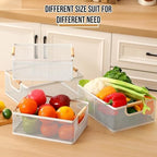 Rtteri 4 Pack White Metal Wire Basket with Wood Handle 2 Size Large Metal Mesh Basket Stackable Wire Storage Bin for Pantry Food Snacks Storage Kitchen Organizing - Image 4