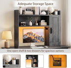 Dorm Desk Hutch, 37.4" Desktop Shelf with 6 Shelves & Power Outlet - Image 4