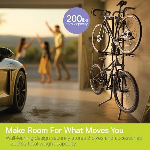 Delta Cycle DeltaGravity Connect 2 Bike Storage Rack - Gravity Fully Adjustable Bike Storage Garage For Road, MTB, and Hybrid Bicycles - Vertical Bike Rack Holds Up To 200 lbs - Image 2