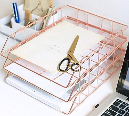 Rose 4-Tier Stackable Paper Tray Desk Organizer - Image 5