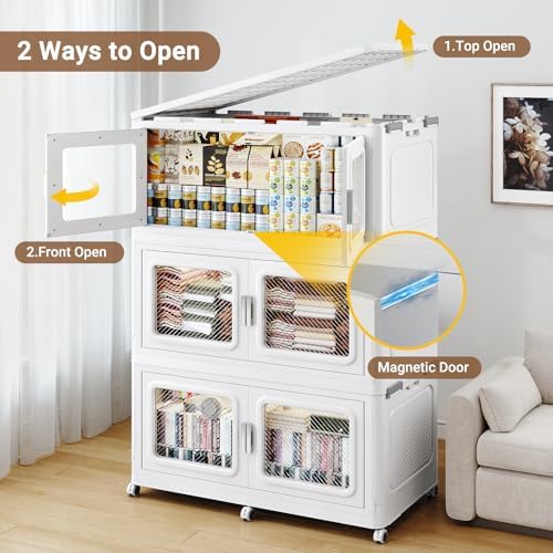 BROVIEW 55Gal Extra Large Storage Bins with Lid and Wheels, White, 1 Pack - Image 5