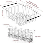 Fanbsy Large Dish Drainer Rack in Sink Adjustable, Expandable 304 Stainless Steel Metal Dish Drying Rack Organizer with Stainless Steel Utensil Holder Over Inside Sink Counter, Rustproof - Image 2