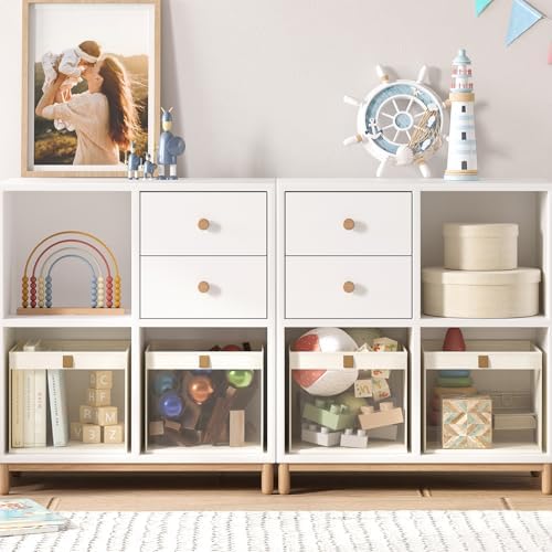 Linen Closet Organizers and Storage, Closet Storage Bins Basket Organizer, Foldable Organization Baskets with Mesh Window for Clothes Towels and Toys, 10.75" x 10.75" x 7.5", Beige, 6 pack - Image 7