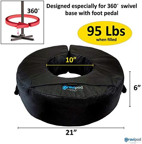 Gravipod Umbrella Base Weight | Outdoor Sand-Fillable Stabilizer for Cantilever, Offset, and Patio Umbrellas | Heavy-Duty Weather-Resistant Fabric - Image 4