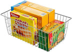 Slideep Wire Baskets Farmhouse Freezer Organizer Storage Bin Basket with Handles, Food Storage for Kitchen Cabinets, Pantry, Closet, Bedroom, Bathroom, Office 3 Pack - Image 5