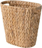 StorageWorks Wicker Waste Basket, Handwoven Water Hyacinth Trash Can with Built-in Handles, Wicker Garbage Can for Bedroom, Bathroom, 1 Pack by StorageWorks