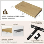 RICHFOCUS Bathroom Floating Shelves for Wall 2Pack|Oak|16" L - Image 3