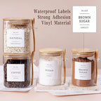 CZSZYGHBAO 6 Pack Glass Jars with Bamboo Lid and Spoons - 17Oz/27Oz Borosilicate Glass Jars with 132 Pantry Labels - for Coffee Beans, Tea, Sugar & More - Image 3