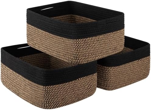 OIASKET Storage Baskets for Organizing 3 Pack, Woven Baskets for Shelves, by OIASKET