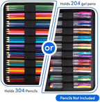 YOUSHARES 300 Slots Color Pencil Case - Pen Case Organizer with Handy Wrap & Zipper, Multilayer Holder for Prismacolor Colored Pencils & Gel Pen (Marble Gray) - Image 3