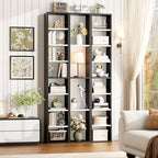FOTOSOK Bookshelf Bookcase 8-Tier Narrow Bookshelf Tall CD Media Tower Rack - Image 2