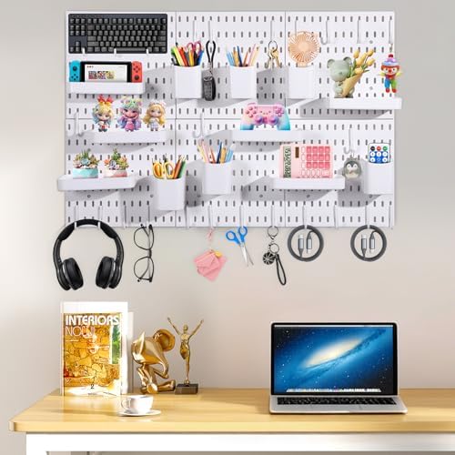 48 PCS Pegboard Wall Organizer Kit, 6 Panels with 42 Hooks and Baskets - Image 6