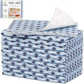 Cooyes 12 Pack Cloth Shelf Liners 17.7" × 36", Non-Slip Refrigerator Liners Machine Washable, Refrigerator Drawer Mats for Glass Shelves and Kitchen Cabinets, (Light Blue) by Cooyes