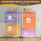 Golpart Heavy Duty Rolling Clothes Rack Wheels Portable Metal Garment Rack - Image 4