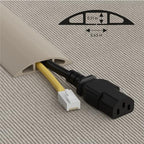 D-Line 30ft Floor Cord Cover, Floor Cable Protector, Extension Cord Cover, Protect Wires & Prevent Cable Trips, Cable Management Solution - Cord Cavity = 0.63" (W) x 0.31" (H) - Beige - Image 3