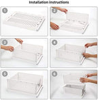 Folding Wardrobe Storage Box 4-Pack Plastic Drawer Organizer Stackable Shelf Baskets Cloth Closet Containers Bin Cubes,Home Office Bedroom Laundry Fold Pull Out Dividers for Clothes,Toys White - Image 5
