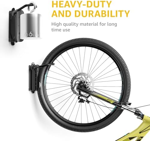 monTEK Swivel Bike Wall Mount, Bike Hangers for Garage, 2 Pack - Image 4