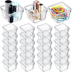 Tioncy 24 Pcs Stackable Clear Drawer Organizer 3" x 3" x 2" Storage Bins by Tioncy