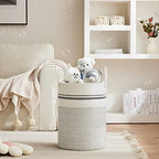 VIPOSCO 58L Tall Woven Laundry Basket Hamper, Stripe White - Image 2