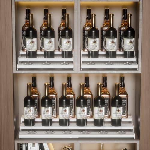 Expandable 3-Tier Metal Spice Rack, Heavy Duty Kitchen Step Shelf Organizer for Cabinet, Pantry & Countertop, Non-Slip Storage for Spices, Perfumes & Collectible Figures(WHITE,1PACK) - Image 5