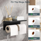FORIOUS Toilet Paper Holder with Shelf, Commercial Toilet Paper Dispensers - Image 4