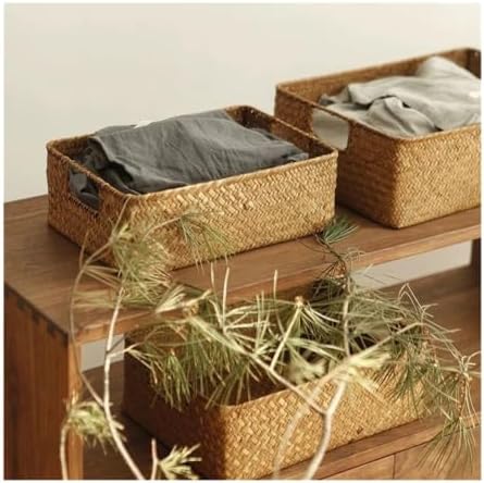 Woven Seagrass Basket Straw Wicker Storage Container - Image 4