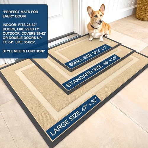 OLANLY Front Door Mat Outside 59x40, All-Season Heavy-Duty Rubber Doormat - Image 2