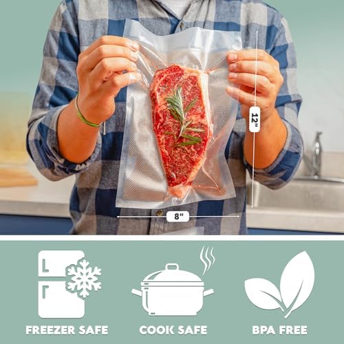 Avid Armor Vacuum Sealer Bags 200 Quart 8x12" For Food Saver, Commercial Grade, BPA Free, Heavy Duty, Pre-cut, for Vac Storage, Meal Prep, Sous Vide, or Dehydrated Freeze Dried Foods - Image 3