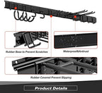 Sttoraboks Garage Tool Storage Rack, Heavy Duty Garage Storage Organizer Rack System Wall Mounted Tool with 12 double hooks, 4 rails Garden Tool Rack - Image 4