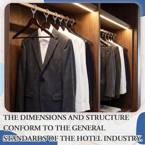 12 Pack Hotel Suit Hangers 17.5" Anti-Theft Security Hangers, Brown - Image 6