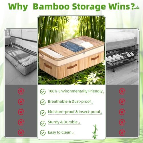 Livole Hand-Woven Bamboo Toilet Paper Storage with Lid & Handle, Natural - Image 3