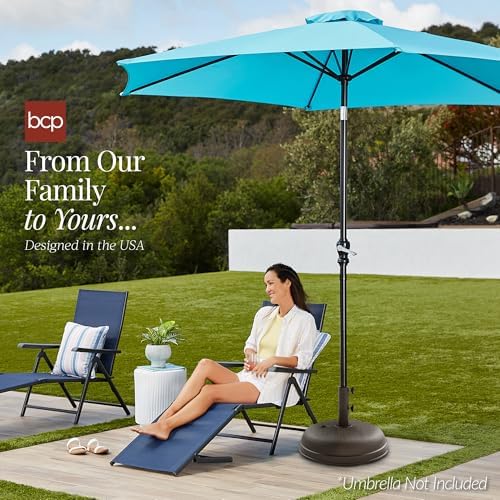 Best Choice Products Fillable Umbrella Base Stand Round Dome Plastic Patio Umbrella Base Stand, Pole Holder for Outdoor, Lawn w/ 55lbs Weight Capacity, Adjustment Knob - Brown - Image 7