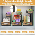 2 Pack Metal Under Sink Organizer with Sliding Drawer, Black - Image 4
