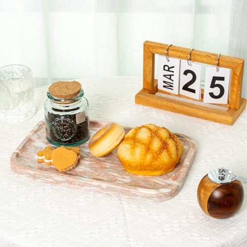 Karibiber Marble Vanity Tray, Marble Bathroom Tray Countertop, Decorative Tray for Dresser, Rosso Red Stone Serving Trays for Kitchen, Perfume, Jewelry Candle Holder, Catch All - Image 5