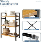 DUMOS 3 Tier Bookshelf, Home Office Bookcase Shelf Storage Organizer - Image 6