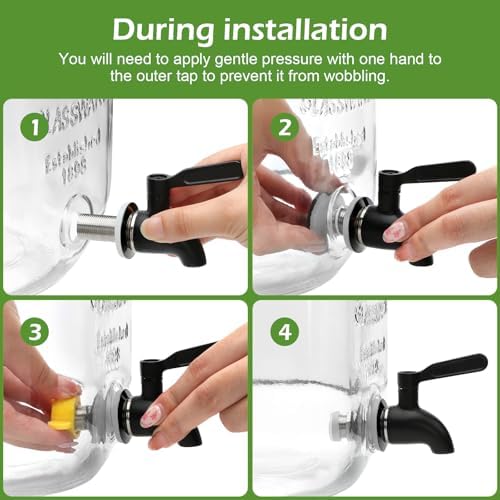Accguan 1-Gallon Drink Dispensers for Parties,Glass Beverage Dispenser 2pcs - Image 6