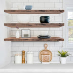 Sorbus Floating Shelves for Wall Storage (48 Inch, 3 Pack, Mahogany) - Image 2