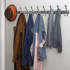 Dseap Coat Rack Wall Mount - 38” Long 10-Tri-Hooks Heavy Duty Coat Hanger Rail Wall Hooks for Hanging Coats Hats Clothing Clothes Purse Mudroom Entryway, Chromed, Pack of 2 - Image 3