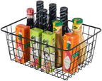 JUNCHU CHERRY【Extra Large】Wire Kitchen Storage Baskets 2 Packs,Perfect Pantry Organization Accessories Basket,Laundry Basket,Suitable for Countertop, Kitchen, Bedroom, Bathroom,Black - Image 7