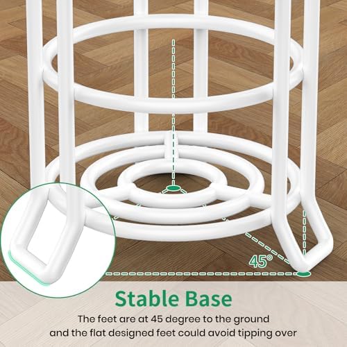 TomCare Toilet Paper Holder Stand Free Standing, Holds 4 Mega Rolls, White - Image 2