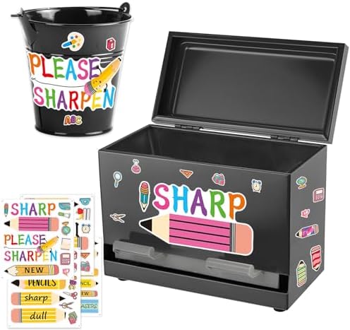 Pencil Dispenser for Classroom Stainless Steel Pencil Holder for Desk, Pencil Dispenser Set with Silicone Organizer & 4 Stickers, Classroom Must Haves Teacher Homeschool Office Supplies by Tkifoda
