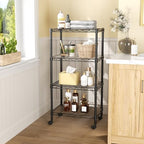 SINGAYE 4 Shelves Storage Shelf Wire Shelving Unit Metal Adjustable Wheels - Image 6