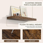 RICHFOCUS Bathroom Floating Shelves for Wall 2Pack|Rustic Brown|32" L - Image 6