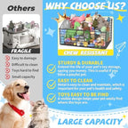 Kaiferty Indestructible Dog Toy basket, Large Toy Bin for Dogs,Pet Toy Bin Dog Metal Basket Organizer Storage for Toys Food Storage (Black) - Image 2