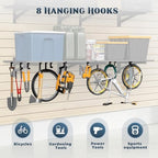 Jusgym 2 Pack Heavy Duty Garage Wall Shelving with 8 Hooks, 2x3ft, 500lbs - Image 4