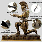 Roman Warrior Pen Holder Knight Desktop Accessories Resin Pen Holder as a Gift for Office and Home (Bronze) - Image 3