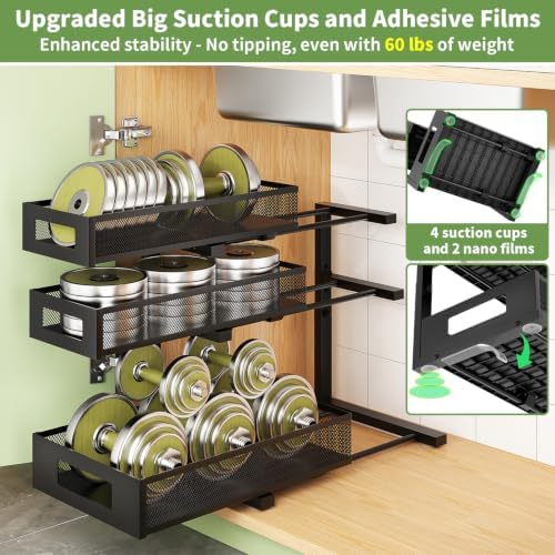 Under Sink Organizer,3-Tier Heavy Duty Pull out Cabinet Organizer Shelf - Image 6