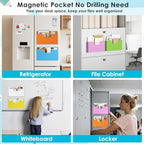 MFTEK Magnetic File Holder 6 Pockets Paper Holder, Hanging File Organizer Horizontal Magnetic Mail Letter Folder Office Supplies Storage for Cabinets, Whiteboard, Refrigerator - Image 6
