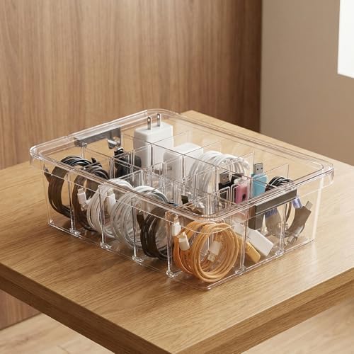 Socks Bra Underwear Drawer Organizer for Closet, 2 PCS Plastic Storage Box with 15 Removable Compartments and Lid, Clear Dresser Drawer Organizer Storage Container with Dividers for Sock Ties Belts - Image 4
